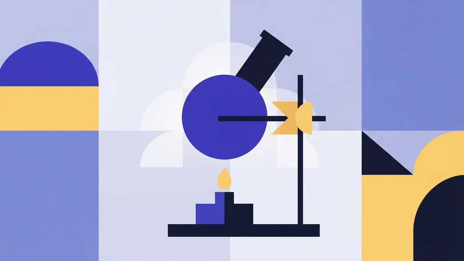 A blue round-bottom flask on a stand, with a lit bunsen burner below.