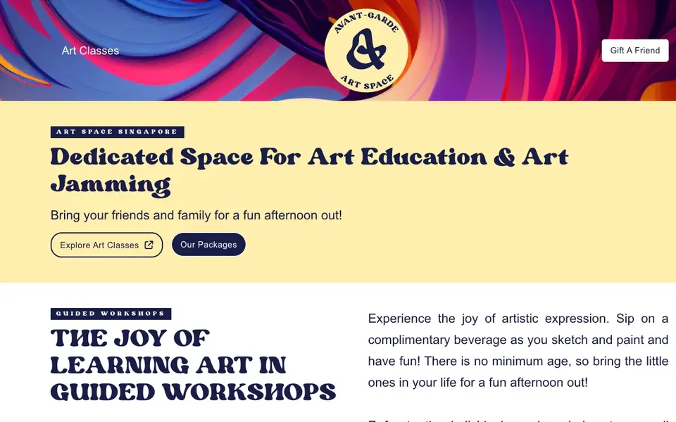Avant-Garde Art Space website homepage, 4 Oct 2026