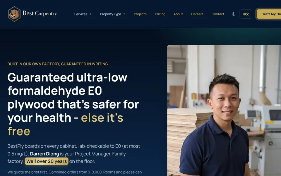 Best Carpentry website homepage, 28 Oct 2026