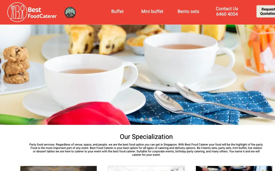 Best Food Caterer Singapore website homepage, 4 Oct 2026