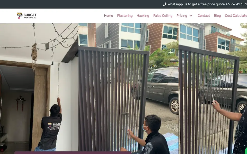 Budget Painting SG website homepage, 4 Oct 2026