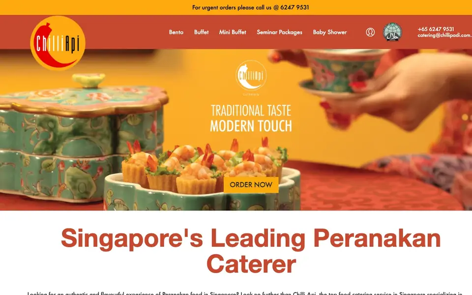 Chilli Api – Peranakan Food Catering website homepage, 4 Oct 2026