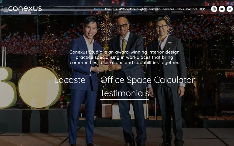 Conexus Studio website homepage, 4 Oct 2026