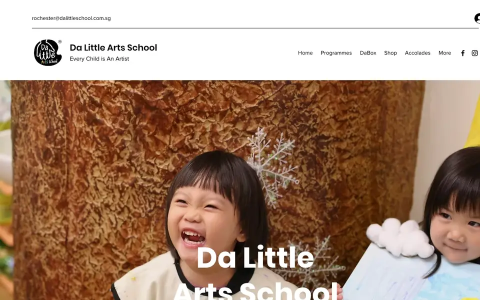 Da Little Arts School website homepage, 4 Oct 2026