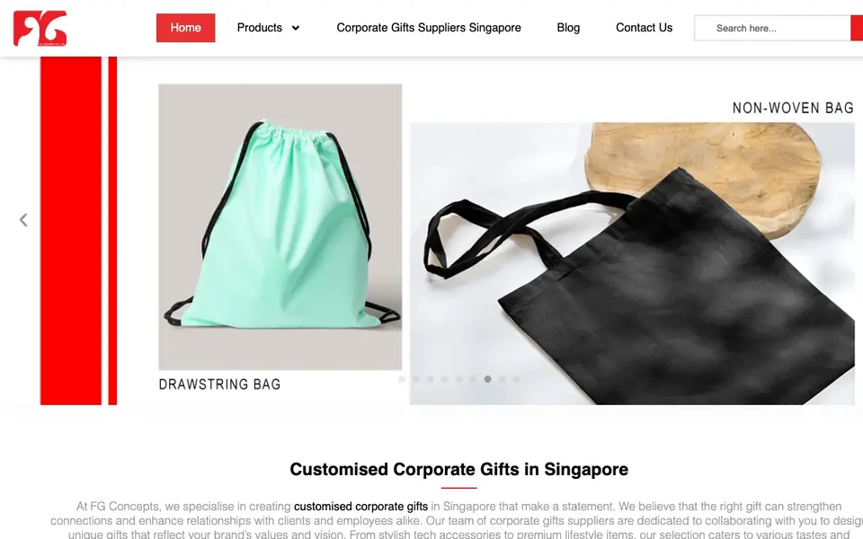 FG Concepts website homepage, 4 Oct 2026
