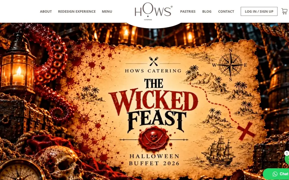 How’s Catering website homepage, 4 Oct 2026