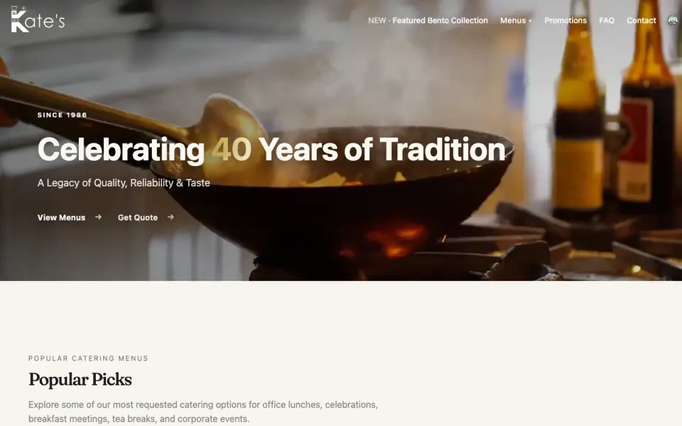 Kate’s Catering Pte Ltd website homepage, 4 Oct 2026