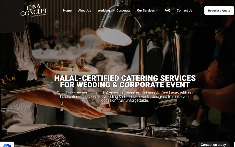 LUNA Concept website homepage, 4 Oct 2026
