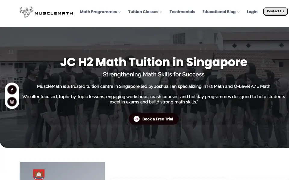 Muscle Math Tuition website homepage, 4 Oct 2026