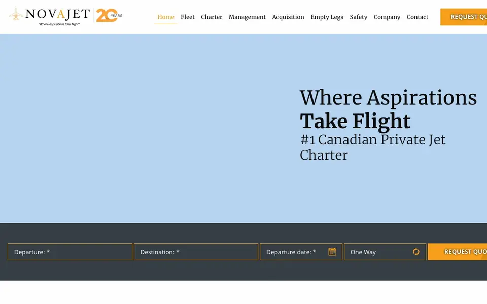 NovaJet Aviation Group website homepage, 4 Oct 2026