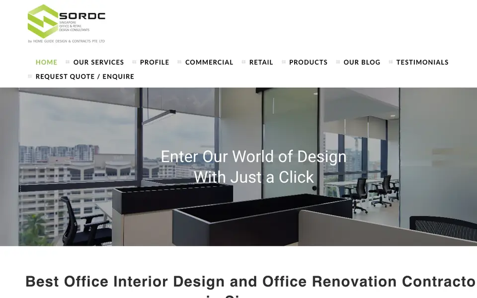 Singapore Office & Retail Design Consultants (SORDC) website homepage, 4 Oct 2026