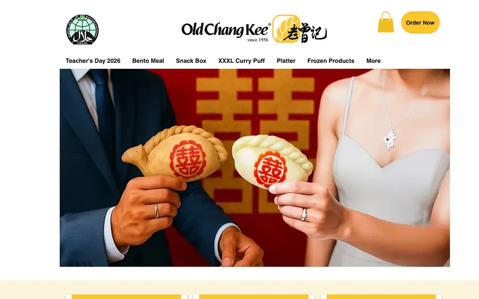 Old Chang Kee Catering website homepage, 4 Oct 2026
