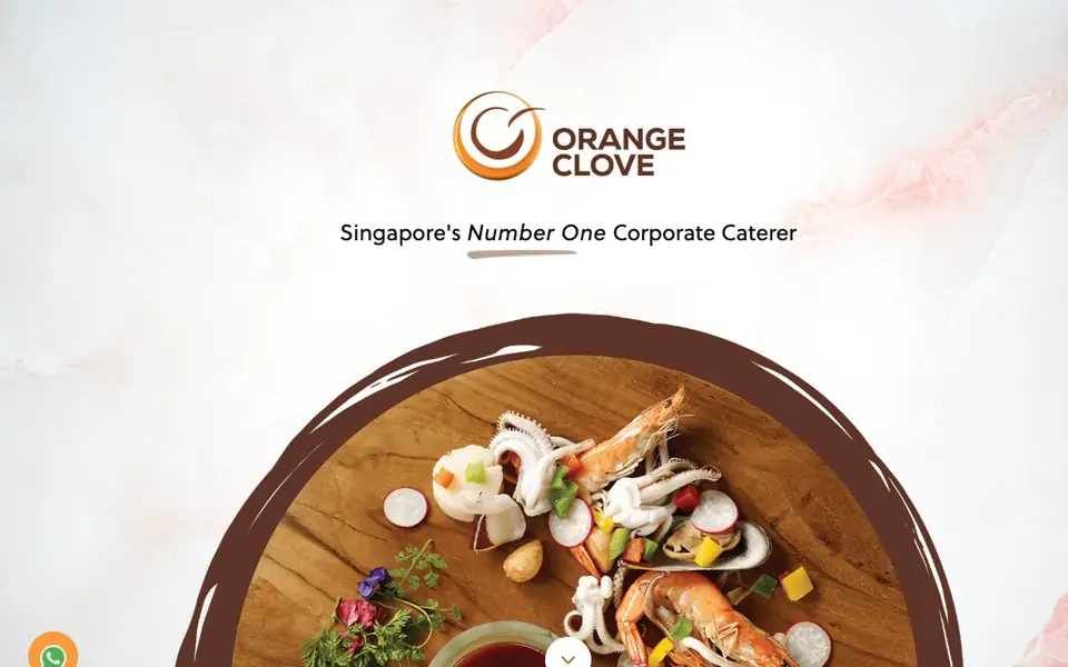 Orange Clove Catering website homepage, 4 Oct 2026
