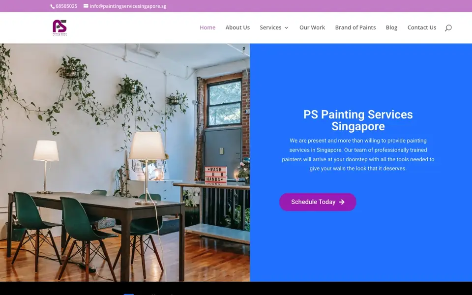 PS Painting Services Singapore website homepage, 4 Oct 2026