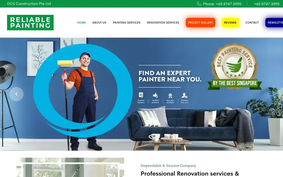 Reliable Painting website homepage, 4 Oct 2026