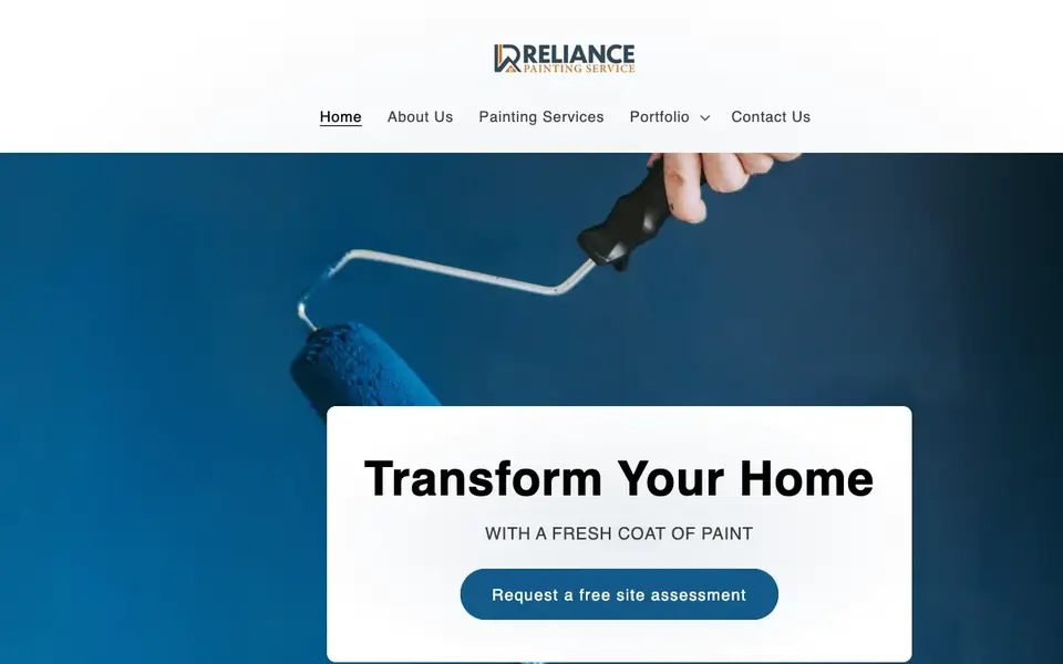 Reliance Paints website homepage, 4 Oct 2026