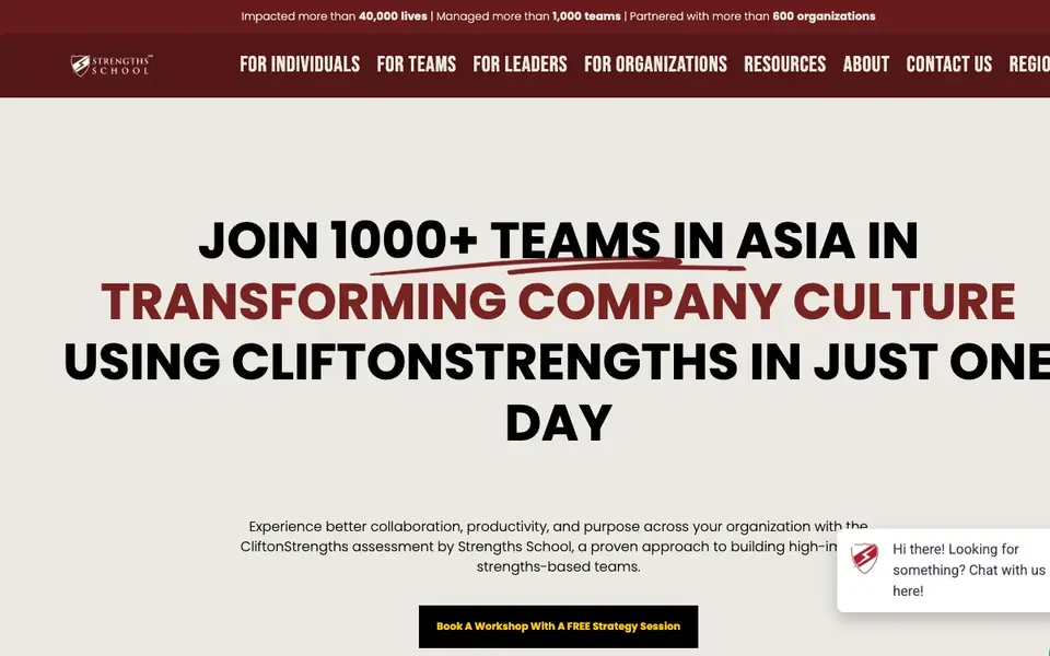 Strengths School™ website homepage, 4 Oct 2026