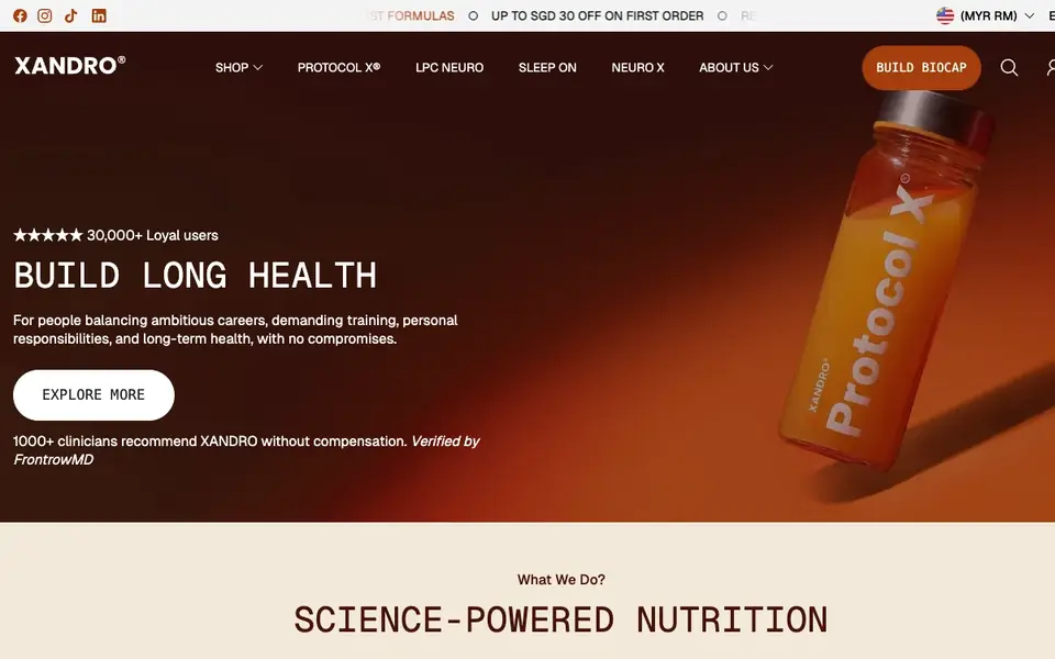 Xandro Lab HQ website homepage, 4 Oct 2026