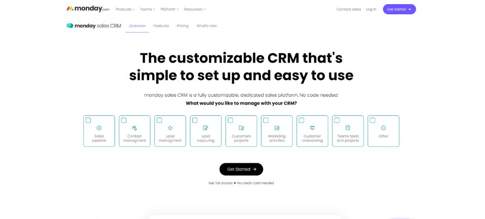 Monday Sales CRM