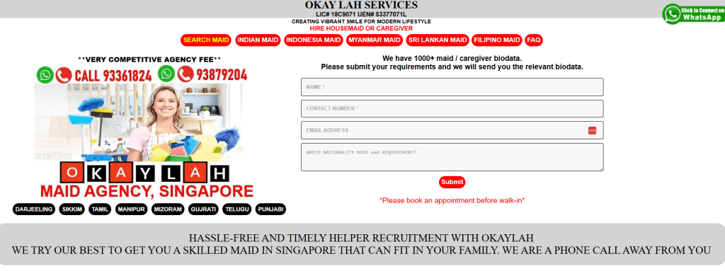 OkayLah Services Indian Maid Agency